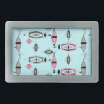 Atomic Pink & Grey Pattern Belt Buckle<br><div class="desc">This retro Atomic Pink and Grey Pattern Belt Buckle is so awesome it will have you saying, “I can’t believe it’s not barkcloth!” The vintage inspired design is a new take on mid century modern styles. It offers all of the fun of finding a vintage product without having to schlep...</div>
