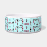 Atomic Pink & Grey Pattern Ceramic Pet Bowl<br><div class="desc">This retro Atomic Pink and Grey Pattern Ceramic Pet Bowl is so awesome it will have you saying, “I can’t believe it’s not barkcloth!” The vintage inspired design is a new take on mid century modern styles. It offers all of the fun of finding a vintage product without having to...</div>