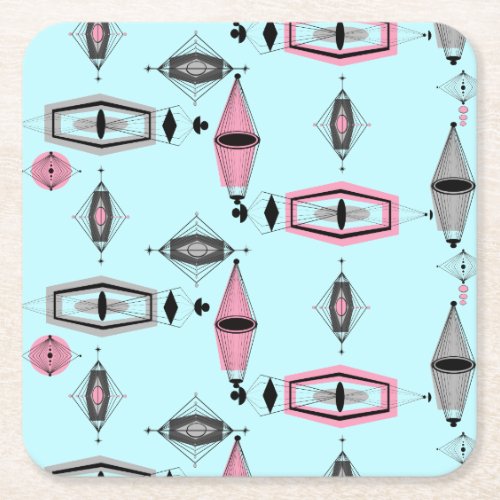 Atomic Pink  Grey Pattern Coasters