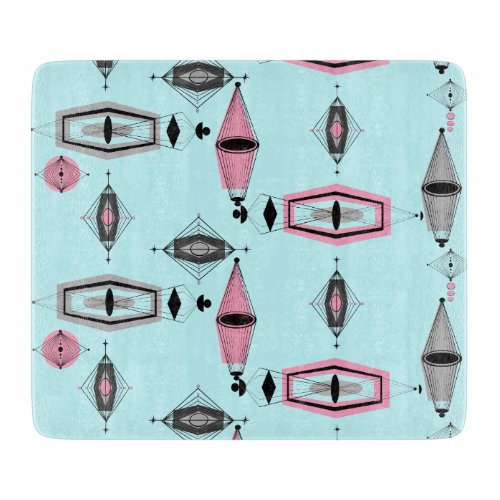 Atomic Pink  Grey Pattern Cutting Board