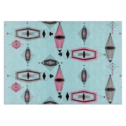 Atomic Pink  Grey Pattern Cutting Board