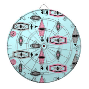 Atomic Pink & Grey Pattern Dart Board
