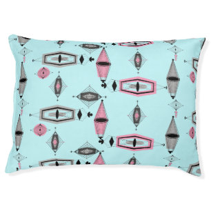 Atomic Pink & Grey Pattern Dog Bed