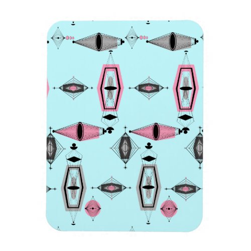 Atomic Pink  Grey Pattern Flexible Magnet