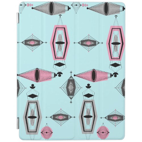 Atomic Pink  Grey Pattern iPad Cover