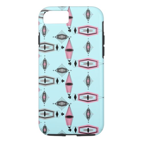 Atomic Pink  Grey Pattern iPhone 7 Plus Case