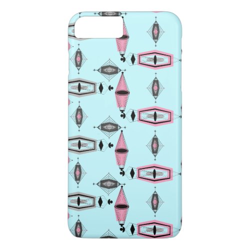 Atomic Pink  Grey Pattern iPhone 7 Plus iPhone 8 Plus7 Plus Case