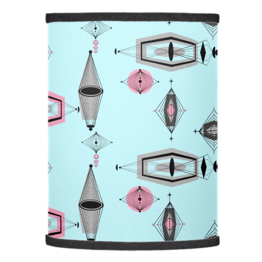 Atomic Pink & Grey Pattern Lamp Shade (Left)