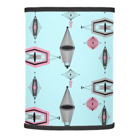 Atomic Pink & Grey Pattern Lamp Shade (Right)
