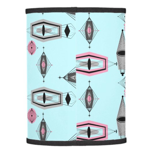 Atomic Pink & Grey Pattern Lamp Shade (Back)