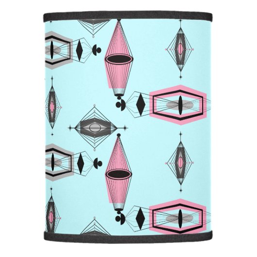 Atomic Pink & Grey Pattern Lamp Shade (Front)