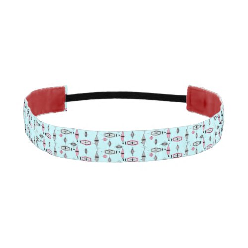 Atomic Pink  Grey Pattern Non_Slip Headband