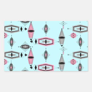 Atomic Pink & Grey Pattern Stickers