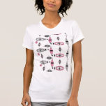 Atomic Pink & Grey Pattern T-Shirt<br><div class="desc">This retro Atomic Pink and Grey Pattern T-Shirt is so awesome it will have you saying, “I can’t believe it’s not barkcloth!” The vintage inspired design is a new take on mid century modern styles. It offers all of the fun of finding a vintage product without having to schlep through...</div>
