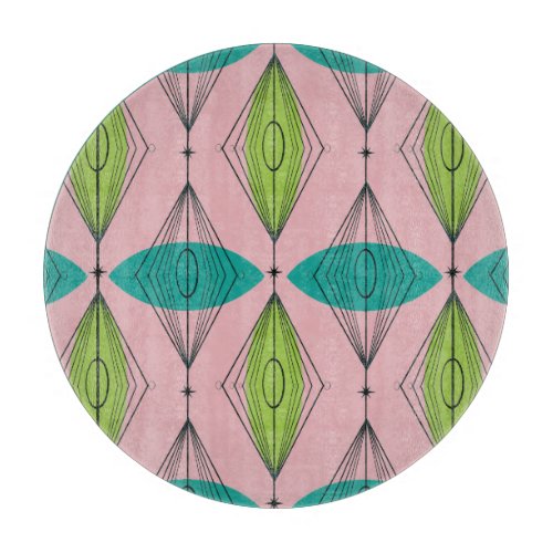 Atomic Pink Ogee and Starbursts Cutting Board