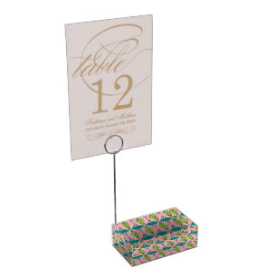 Atomic Pink Ogee and Starbursts Table Card Holder