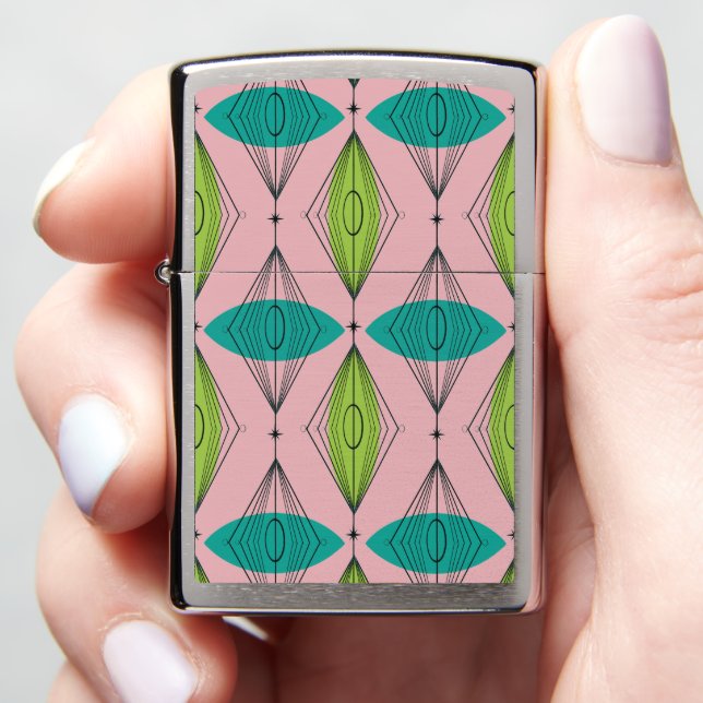 Atomic Pink Ogee and Starbursts Zippo Lighter