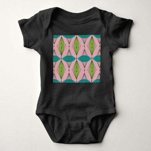 Atomic Pink Ogee  Starburst Baby Jersey Bodysuit