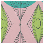Atomic Pink Ogee &amp; Starburst Cotton Fabric