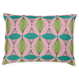 Atomic Pink Ogee & Starburst Dog Bed