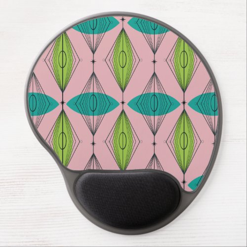 Atomic Pink Ogee  Starburst Gel Mousepad