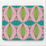 Atomic Pink Ogee & Starburst Mousepad<br><div class="desc">Oh, gee! It’s an Atomic Pink Ogee and Starbursts Mousepad! It’s a modern take on a classic pattern (a mid century modern take, to be exact). This design features a pink background with teal and green oval shapes overlaying black, vertical lines of atomic diamonds and starbursts. This mod product brings...</div>