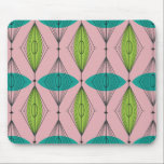 Atomic Pink Ogee & Starburst Mousepad<br><div class="desc">Oh, gee! It’s an Atomic Pink Ogee and Starbursts Mousepad! It’s a modern take on a classic pattern (a mid century modern take, to be exact). This design features a pink background with teal and green oval shapes overlaying black, vertical lines of atomic diamonds and starbursts. This mod product brings...</div>