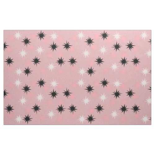 Atomic Pink Starbursts Combed Cotton Fabric