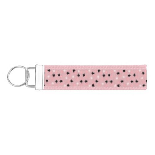 Atomic Pink Starbursts Grosgrain Keychain