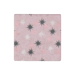 Atomic Pink Starbursts Marble Magnet