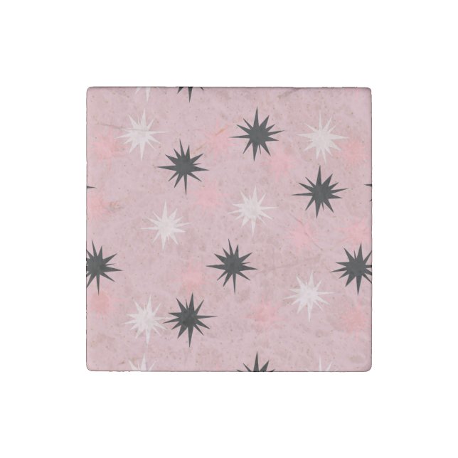 Atomic Pink Starbursts Marble Magnet (Front)