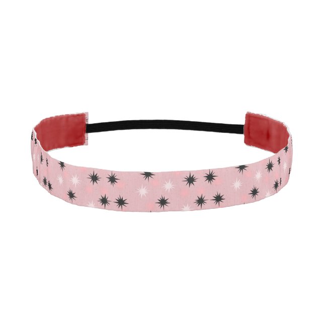 Atomic Pink Starbursts Non-Slip Headband (Front)
