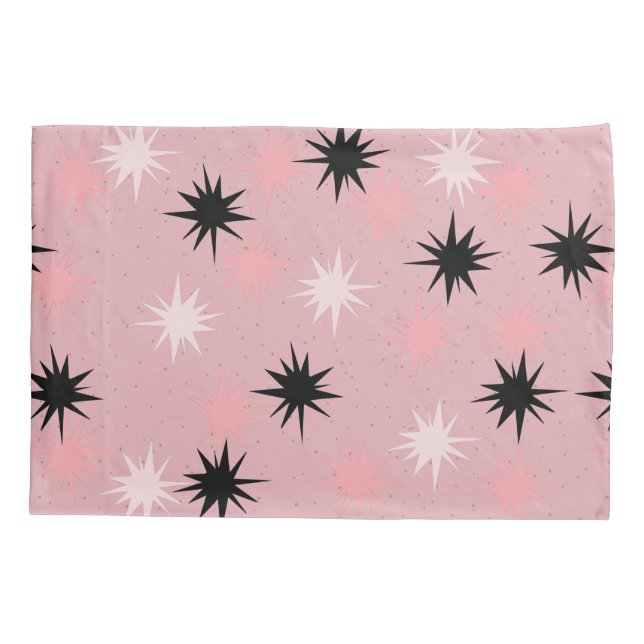 Atomic Pink Starbursts Pillowcase (Back)