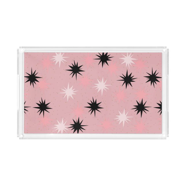 Atomic Pink Starbursts Small Vanity Tray (Front)