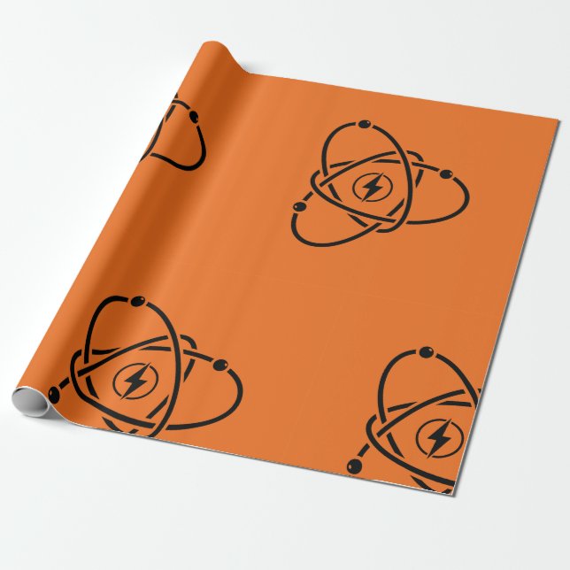 Atomic Power Energy Symbol Science and Tech  Wrapping Paper (Unrolled)