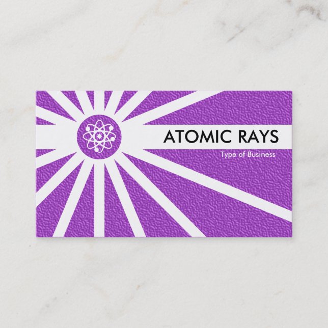 Atomic Rays - Purple Embossed Texture Business Card (Front)