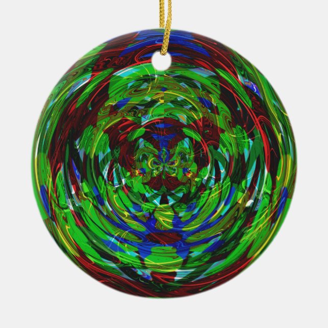 Atomic Reaction Kaleidoscope Ceramic Ornament (Front)
