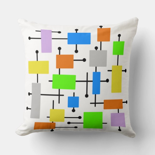 Atomic Rectangles Throw Pillow (Front)