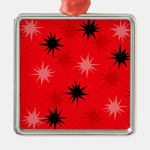 Atomic Red Starbursts Christmas Ornament