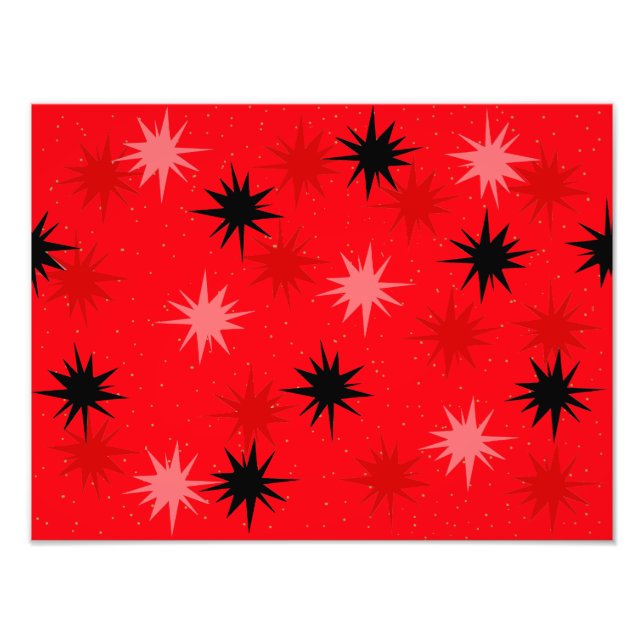 Atomic Red Starbursts Photo Paper Print (Front)