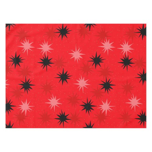 Atomic Red Starbursts Tablecloth