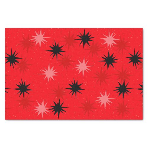 Atomic Red Starbursts Tissue Paper