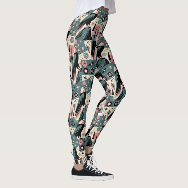 Atomic Retro Eagle Geometric Design Leggings (Right)