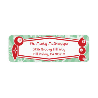 Atomic Retro Holiday Return Address Label