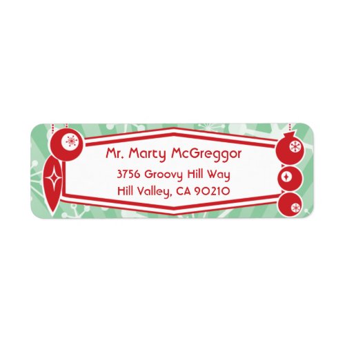 Atomic Retro Holiday Return Address Label