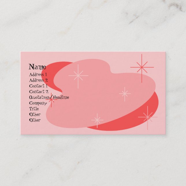 Atomic Retro Pink & Red Business Card (Front)
