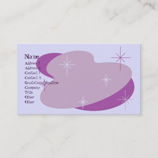 Customizable Atomic Retro Purple Business Card