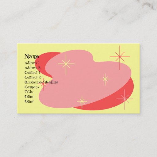 Customizable Atomic Retro Red &amp; Yellow Business Card Template
