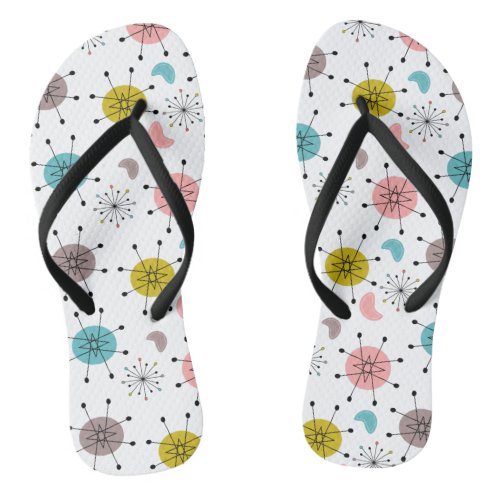 Atomic Retro Starburst Pattern Flip Flops