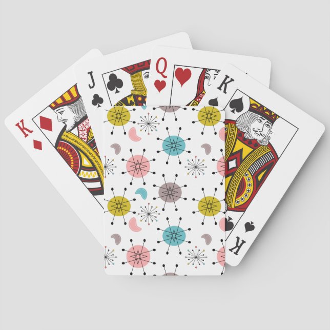 Atomic Retro Starburst Pattern Poker Cards (Back)